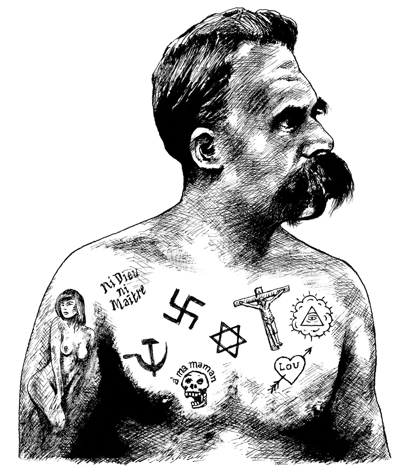 Illustration, illustrateurs (contemporains) Nietzsche_Frederic-Pajak